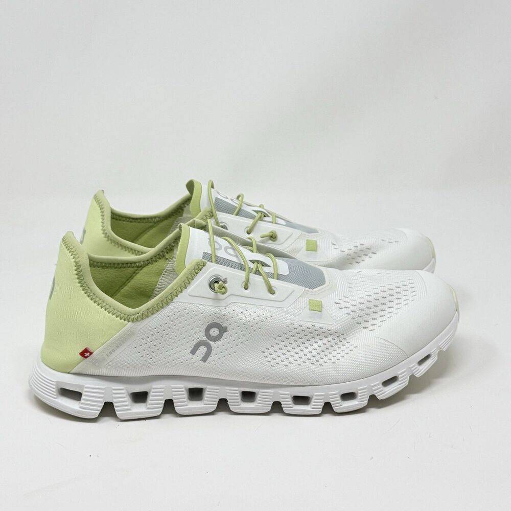 On Cloud 5 Coast Running Shoes Womens 10 White Green Mesh Lightweight Sneakers